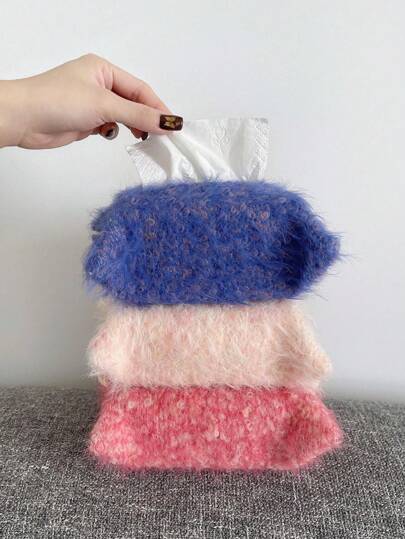 OKIDOKI Original Nordic Style Colorful Wool Felt Tissue Box Holder For Bedroom, Bathroom, Car - Vintage Mixed Color, High Quality, No Shedding Paper Towel Dispenser