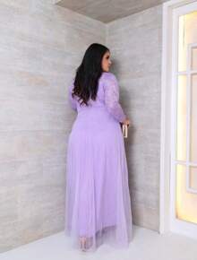 Evangelical Mother Of The Bride Dress, Discreet, LONG Sleeve, Olive, Navy, Rose, Marsala, Royal, Terracotta, Lilac, Serenity, Tifany Blue Or Petrol - 紫丁香色 - 查看 3