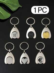 1 Pc Shopping Cart Trolley Coin Holder With Eur/Shopping Cart/Smooth Car Keychain And Metal Token Keyring, Small Gift For Shopping Cart Pendant,The Best Gift For Your Lover,Fashionable Keychains For Keychain For Wallet Backpack Bag Charm,Headphone Pendant Accessories, Birthday Gifts For Classmate Friend Colleague Family ﻿ ﻿ - Multicolor - View 2