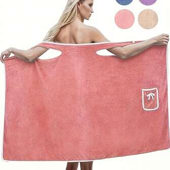 1PC Bow Decorated Bath Towel, Simple Absorbent Wearable Suspender Bath Skirt,School,Back To School,Travel,Travel Essentials,Home Essentials,Towel,Skin Care