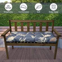 Outdoor Bench Cushion 51"X20" Waterproof Patio Chair Pad Swing Seat Replacement Cushion For Garden Patio Furniture Lounger Bench - 灰色的葉子 - 查看 4
