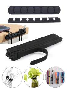 7/5/3 Slots Cable Clips - Cord Organizer, Cable Management, Cable Organizer Clips Cord Holder, Cable Organizer Cord Holder For Desk, Charging Cable Holder Cord Clips, Nightstand Cord Organizer Cable Management Wire Clip,Self Adhesive Cable Management For USB Cable/Power Cord/Wire, Car And Desk, Home And Office, Charging Accessory Cables, Mouse Cable, PC- Rubber Adhesive Cord Hooks Fit Home, Cubicle, Car, Desk Accessories