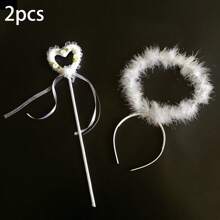 3 件套翅膀套装，天使翅膀，舞台表演道具，服装装扮道具万圣节 - 白色 - 查看 14