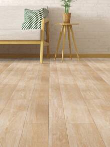 1 Piece Retro & Thickened & Matte Surface Effect Beige Wood Grain Texture Anti-Slip Waterproof Abrasion Resistant Floor Tile Sticker For Home Decoration, Stickers, Wall Decal, Vinly Decal For Home Decorations, Spring Decoration Items Refesh Your Home, Rama Decoration Stickers Gifts Birthday Graduation