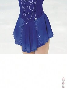 Figure Skating Costumes And Costumes Gradient Blue Long Sleeve Rhinestone Custom Spandex Performance Costume Competition Training Women's Wear - Blue - View 3