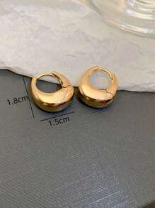 1 pereche de cercei cu cerc din metal, geometrici, minimalisti, în formă ovală, la modă și versatili