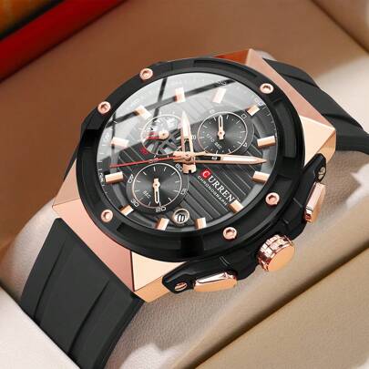  Reloj de pulsera multifuncional cronógrafo resistente al agua para hombre CURREN