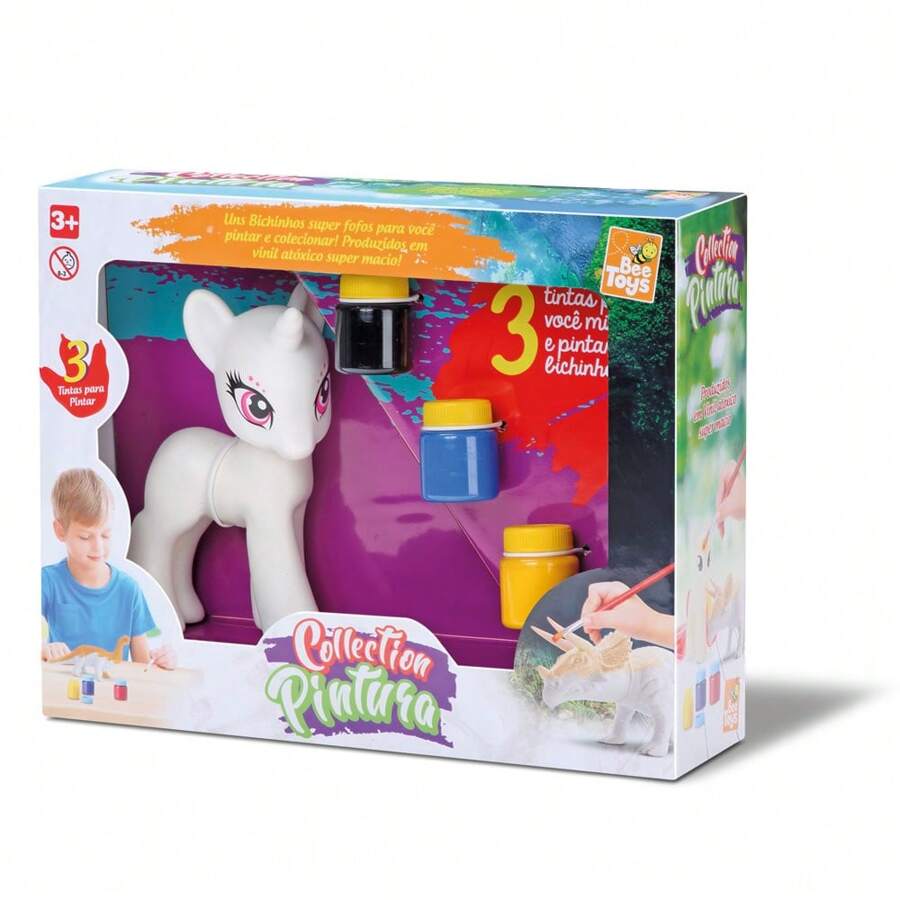 Unicorn Toy To Color, Paint With Gouache Paint - 白色 - 查看 1