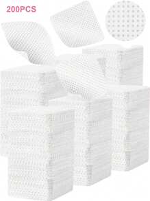 无纺布指甲清洁湿巾，指甲护理产品，卸甲湿巾，超强吸水柔软指甲清洁湿巾，适用于卸除指甲油和睫毛嫁接，指甲用品，美甲贴片 - 白色 - 查看 12