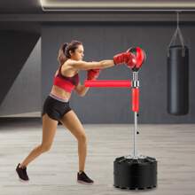 YUNRUX Fitness Punching Bag Punching Ball Set Boxing Ball Foot Punching Bag Speed Ball Height Adjustable Freestanding Boxing Ball Punching Bag Ideal For Training Stress Relief And Fitness 360° Reflex Spinning Bar - Red - View 10