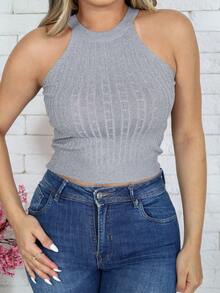 PLAIN MODAL WOMEN'S TANK TOP LAUNCH 2024 - 灰色 - 查看 5