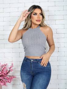 PLAIN MODAL WOMEN'S TANK TOP LAUNCH 2024 - 灰色 - 查看 3