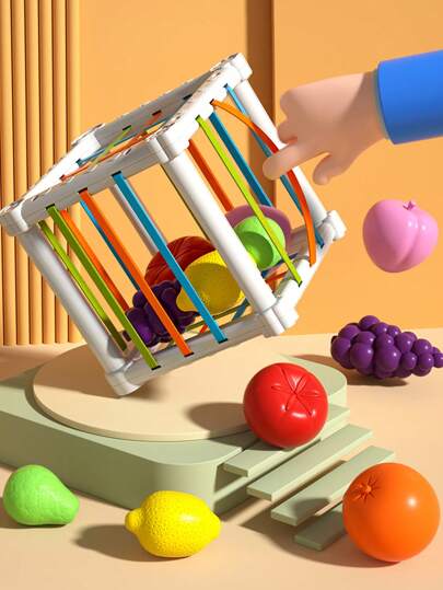 1set Rainbow Fruit Stacking Clutching Fine Motor Skills Toys, Random Color, For Toddler Boys Girls