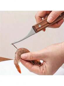 1pc Stainless Steel Shrimp Deveiner - Easy To Clean Seafood Prep Tool For Effectively Removing Shells And Deveining Shrimp, Essential For Home Kitchen And Outdoor Camping - Multicolor - View 2
