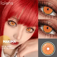 Lalens Makima Cosplay Anime Block Xanh & Vàng Nhập Vai Niềm Tự Hào Kính Áp Tròng Màu 2 Chiếc Đường Kính 14,5mm Độ Cong 8,6mm Hàng Năm Dùng Một Lần Hàm Lượng Nước 38% Hydrogel Vật Liệu Không Ion Kính Áp Tròng Anime Cosplay Màu Hoa Văn Mở Rộng Mắt Khóa Cạnh Kính Áp Tròng Đóng Kính Áp Tròng Bán Chạy - makima - Xem 2