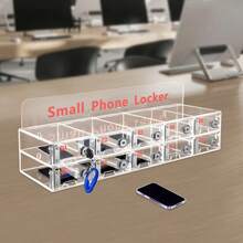 10 Slots Acrylic Cell Phone Locker Cell Phones Storage Cabinet For Office School - Clear - View 3