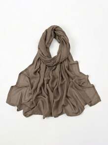 1 Khăn trùm đầu bằng vải viscose trơn màu cỡ nhỏ dành cho nữ, khăn trùm đầu mềm mại viền rộng dành cho người Hồi giáo, khăn choàng che mặt đa năng chống nắng, khăn trùm đầu Hijab, thích hợp để mặc hàng ngày cho trang phục - Khăn trùm đầu rộng vành nhỏ - Xem 15