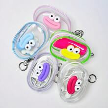 1pc Portable Mini Colorful Transparent Zipper Storage Pouch, Cute Cartoon Pattern Design, Multi-Functional Jewelry Organizer Bag For Earphones, Cables, Lipsticks, Keychains, Rings, Small Accessories, Travel Accessory Travel Essentials Holiday Essentials Bag,Room Decor, Bags,Makeup Bag,Vanity,Travel,Make Up Bag,Travel Essentials,Organizer,Storage,Travel Essential,Makeup Organizer,Makeup Bags,Make Up Organizer,Organiser,Toiletry Bag,Desk Organiser,Cosmetic Bag,Makeup Pouch,Make Up Organize,Vanity Accessories,Make Up Pouch,Make Up Bags