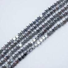 Natural Hematite Stone String Silver Star 6mm Approx 75 Beads - Bạc - Xem 4