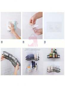 Kir 2 Steel Wall Mounted Shampoo Holder For Bathroom Use - màu đen - Xem 5