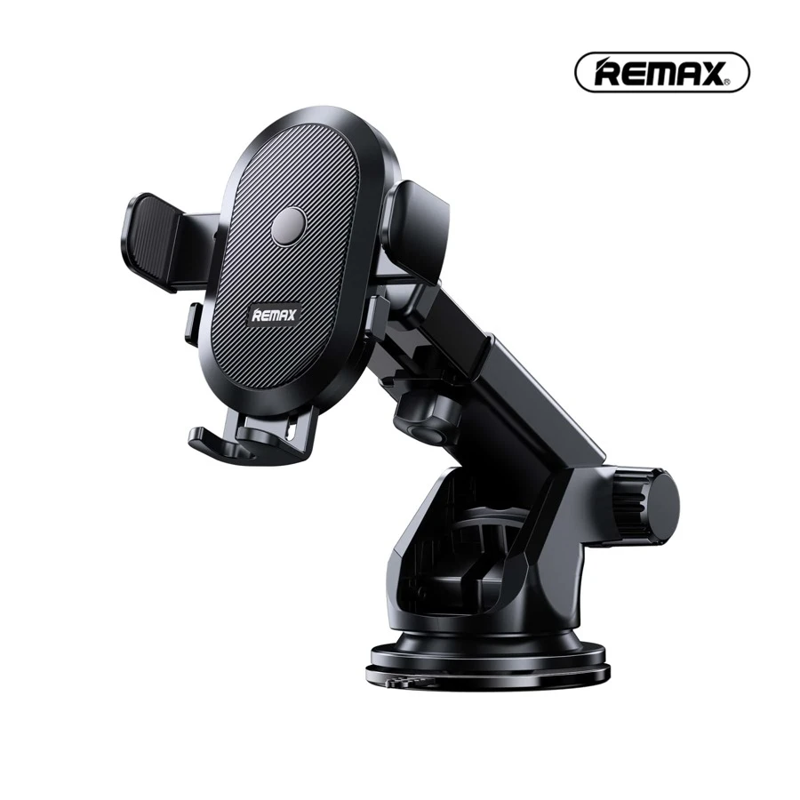 Remax Suction Cup Car Phone Holder, Center Console Car Mount, One Click Lock, 360-Degree Rotatable, Free Adjustment, Not Obstructing The Line Of Sight, Adjustable Bottom Support, Hollow Silicone Base, Compatible With Phone Of 4-6.5inch - 黑色 - 查看 1