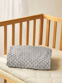 Customizable Embroidered Text Kids Fitted Sheet, Warm & Soft Flannel Baby Personalized Name Crib Skirt, Winter Baby Shower Family Decorations Gifts Winter Eve Gifts Back To School Winter Gift Ideas Boy Girl Valentine's Day - Grey - View 2