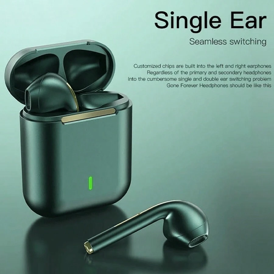 SENBOWE 无线 TWS 商务半入耳式耳机，LED 电源指示灯，无线入耳式，运动音乐耳塞，适合家庭、露营、工作、锻炼 - 彩色 - 查看 1