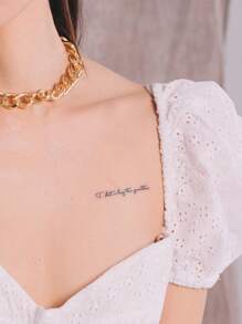 Temporary Tattoos, Minimalist Floral Patterns, Suitable For Y2K Music Festivals, Valentine's Day, Carnival, DIY Party Gifts, 1-2 Weeks Waterproof Fade-Resistant, Natural Plant Ingredients, Realistic Temporary Tattoo Stickers For Fingers, Ears, Shoulders, Neck, Collarbone - Blue - View 3