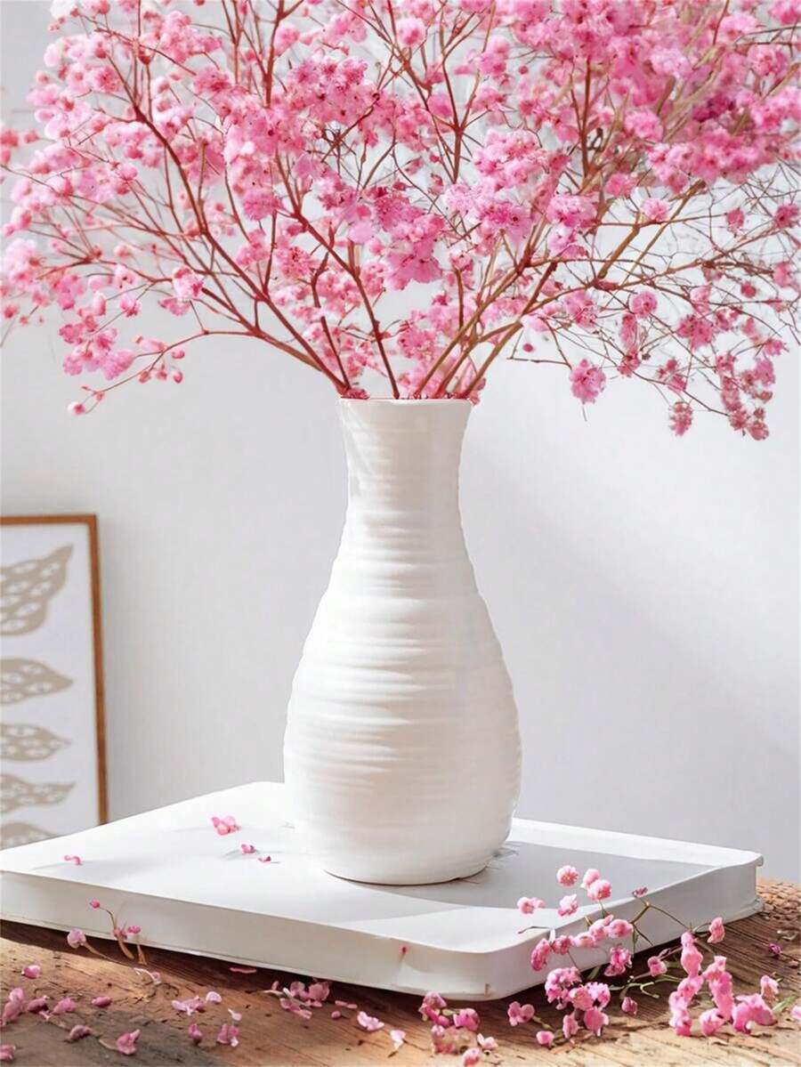 1pc Unbreakable Plastic Vase, Creative Shape Home Decor For Wedding, Party & Festivities, Rotating Flower Container For Dried Or Fresh Flowers, Suitable For Home, Table & Living Room Decorations Flower Vase Glass Vase