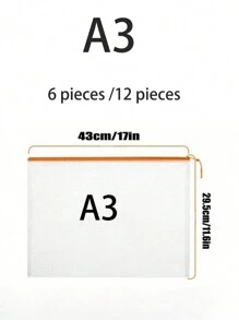 12 个网状拉链袋、文件夹、拼图收纳袋、A3/A4/A5/A6/B3/B4/B5/B6 尺寸 17"X12" 大号可重复使用拉链袋，用于整理教室、棋盘游戏、文具、玩具、发票、文件、旅行、衣服、工具、刷子、铅笔、化妆品、财务印章等、返校、学校用品 - 彩色 - 查看 13