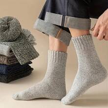 1 Paio Di Calze Invernali Spesse, Lavorate A Maglia, Calde E Morbide, Calze Termiche Imbottite Extra Spesse Per Uomo, Ottimo Regalo Per Papà O Fidanzato - Multicolore - Visualizzare 3
