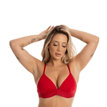 Wire-Free Bra With Soft Cup Premium Microfiber Comfortable Women's Lingerie - 紅色 - 查看 1