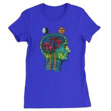 Psyche-Delic Cosmic Mushroom Head Womens T-Shirt - Yellow - View 9