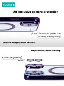 1 pieza Funda protectora magnética de lujo a prueba de golpes con patrón de CD y película para lente de cámara, compatible con iPhone 17 ProMax/17/17 Pro/17 Air/16/16 Pro/16 Plus/16 ProMax/13/13 Pro/13 ProMax/14/14 Pro/14 Plus/14 ProMax/15/15 Pro/15 Plus/15 ProMax, carcasa suave de TPU unisex