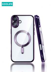 1 pieza Funda protectora magnética de lujo a prueba de golpes con patrón de CD y película para lente de cámara, compatible con iPhone 17 ProMax/17/17 Pro/17 Air/16/16 Pro/16 Plus/16 ProMax/13/13 Pro/13 ProMax/14/14 Pro/14 Plus/14 ProMax/15/15 Pro/15 Plus/15 ProMax, carcasa suave de TPU unisex