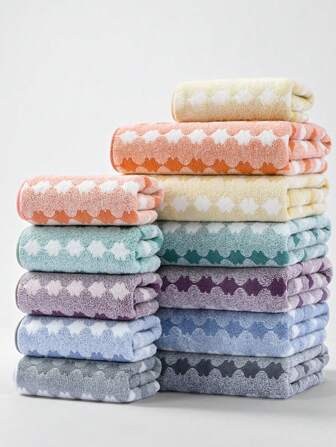 1pc Bath Towel, Minimalist Pattern, Polyester Fiber 70*140cm Or Face/Hand Towel 34*75cm, Absorbent Quick-Dry Soft, Suitable For Men & Women, All Seasons, Ideal For Bathroom, Hotel, Gym, Travel, Party, Gift, Beauty Salon, Beach