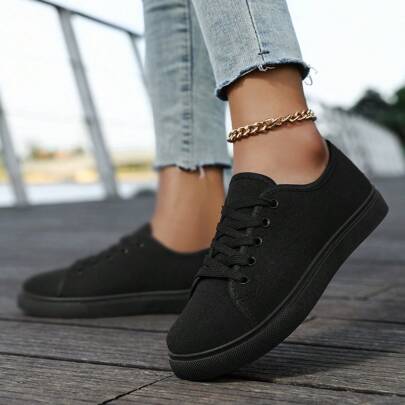 Urban Rhythm 帆布运动鞋 - 男女通用低帮厚底运动鞋，休闲白色运动鞋，适合春夏季