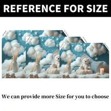 1 pieza Telón de fondo de fotografía con cielo azul y nubes blancas, nueva tela de poliéster multipropósito para decoración de fondo de fiesta 82.7*59.1/59.1*39.4/39.4*29.5 pulgadas, excelente para decoración del hogar, dormitorio, sala de estar, decoraciones de fiesta de cumpleaños de niños, bautizo, baby shower y estudio de fotografía - Multicolor - Ver 8