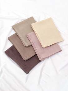 1 Khăn trùm đầu bằng vải viscose trơn màu cỡ nhỏ dành cho nữ, khăn trùm đầu mềm mại viền rộng dành cho người Hồi giáo, khăn choàng che mặt đa năng chống nắng, khăn trùm đầu Hijab, thích hợp để mặc hàng ngày cho trang phục - Khăn trùm đầu rộng vành nhỏ - Xem 11