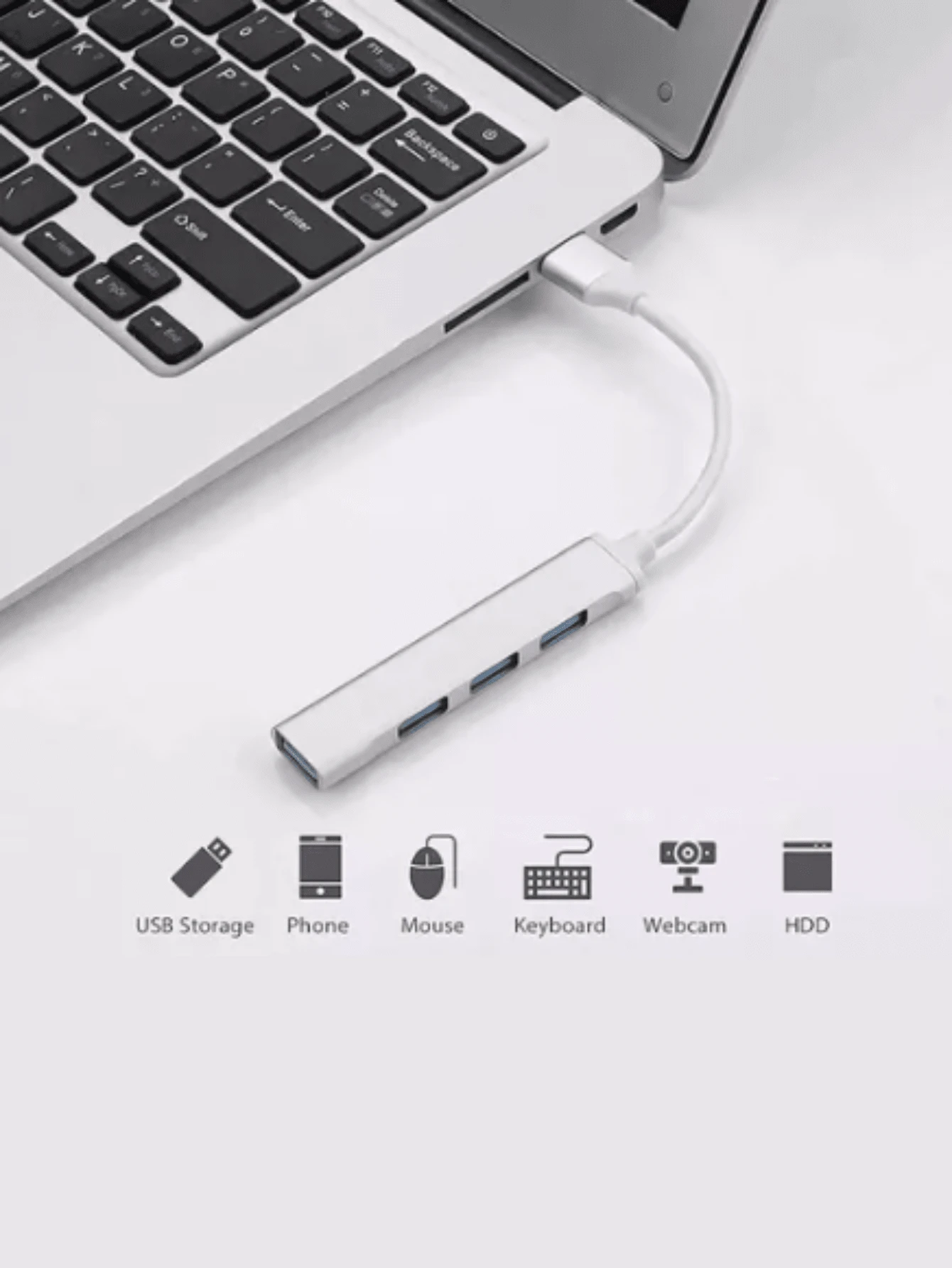 USB 3.0 Hub 4 Ports 5 Gbps Super Fast Mouse Keyboard HD - Bạc - Xem 1