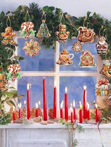 12 đồ trang trí ông già Noel, cây thông Noel, người đàn ông bánh gừng, quà tặng, tất và các đồ trang trí treo trang trí tiệc Giáng sinh khác, thích hợp để trang trí cây thông Noel, trang trí quà tặng Giáng sinh, trang trí tiệc, trang trí Giáng sinh, trang trí nhà hàng, kết hợp với vải bố, đồ trang trí treo tiệc Giáng sinh theo chủ đề bánh gừng, trang trí quà tặng tiệc Giáng sinh - Nhiều màu - Xem 4