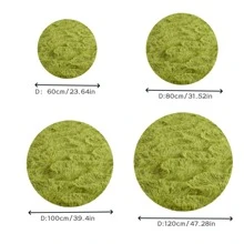 加厚圆形地毯 1 块适用于卧室现代蓬松圆形地毯，适用于客厅圆形蓬松地毯，防滑毛茸茸柔软地毯，门垫客厅地板卧室 - 綠色 - 查看 2