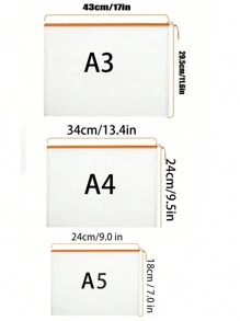 12 个网状拉链袋、文件夹、拼图收纳袋、A3/A4/A5/A6/B3/B4/B5/B6 尺寸 17"X12" 大号可重复使用拉链袋，用于整理教室、棋盘游戏、文具、玩具、发票、文件、旅行、衣服、工具、刷子、铅笔、化妆品、财务印章等、返校、学校用品 - 彩色 - 查看 9