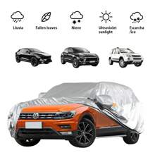Universal Fundas para Coche Protección Solar/polvo Impermeable,adecuado para SUV,Coches Grandes,Camiones, Monovolumen - Plateado - Ver 1