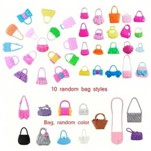 Set Of 66 Doll Accessories, Including Clothes, Skirts, Shoes, Hanger, Handbag, Necklace, Crown (Dolls Not Included) Style Random, Holiday Gifts