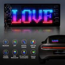 1 st. programmeerbaar LED Devil Eyes-display voor voertuigen, flexibel ultradun matrixscherm, USB-aangedreven, multi-color fantasy-thema, app-gestuurd, geen batterij vereist, geanimeerd auto-oog voor spoken en goblins Halloween-decoratie, kerstaccessoire