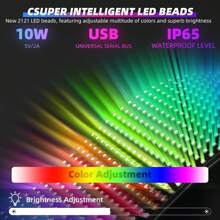 1 st. programmeerbaar LED Devil Eyes-display voor voertuigen, flexibel ultradun matrixscherm, USB-aangedreven, multi-color fantasy-thema, app-gestuurd, geen batterij vereist, geanimeerd auto-oog voor spoken en goblins Halloween-decoratie, kerstaccessoire