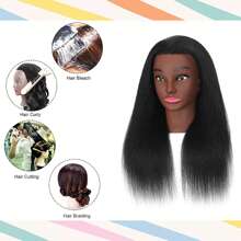 Mannequin Head Hair With 100% Real Hair, Hairdresser Cosmetology Mannequin Manikin Training Practice Doll Head For Hairstyling And Free Clamp Holder