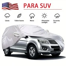 Universal Fundas para Coche Protección Solar/polvo Impermeable,adecuado para SUV,Coches Grandes,Camiones, Monovolumen - Plateado - Ver 7
