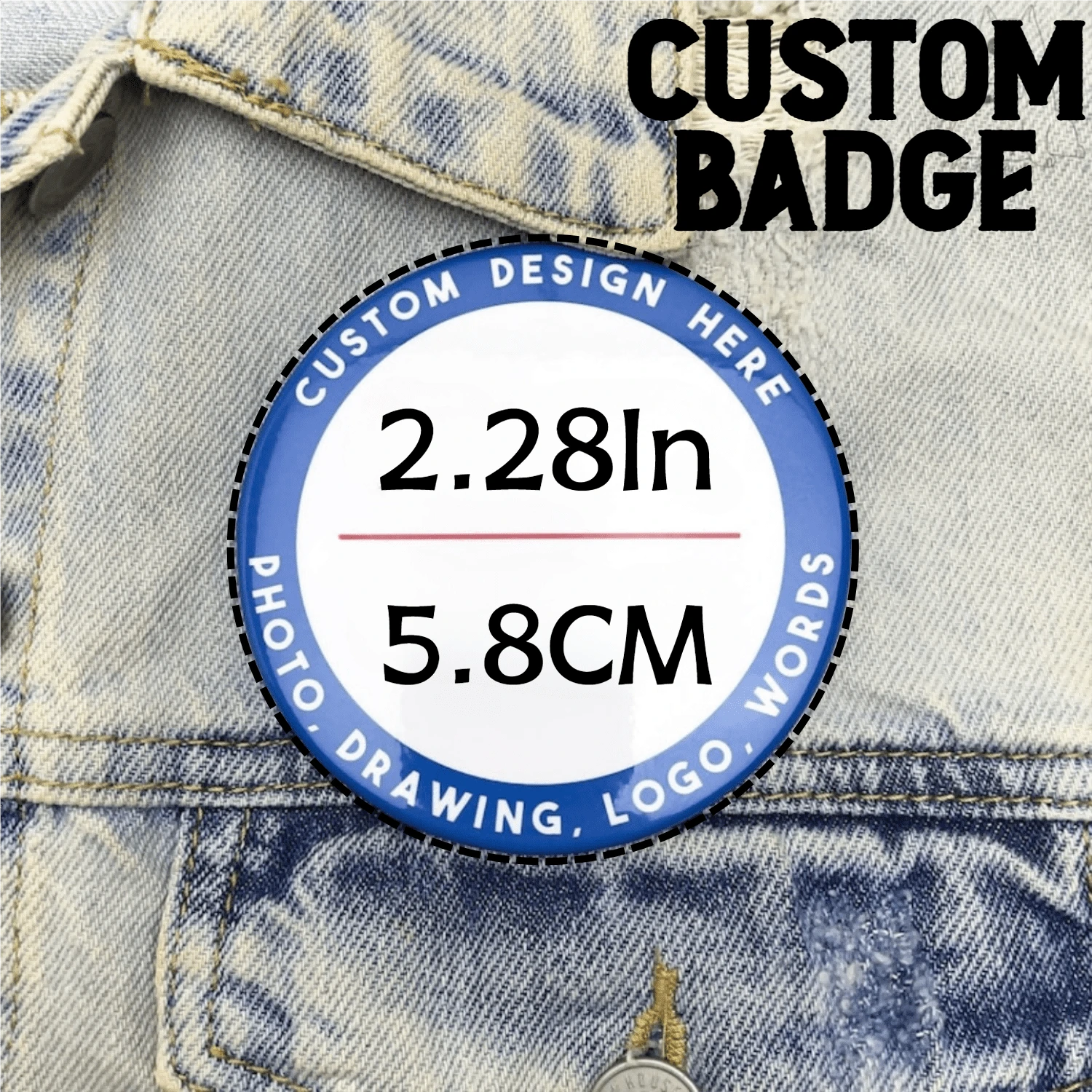 Huy hiệu tùy chỉnh 2.28In Tạo huy hiệu ghim nút của riêng bạn, huy hiệu tùy chỉnh, huy hiệu cá nhân hóa, ghim nút đầy đủ màu sắc, huy hiệu nút tùy chỉnh, huy hiệu, ghim nút có ảnh và văn bản, quà tặng đầy đủ màu sắc, quà tặng Halloween, quà tặng Lễ tạ ơn, quà tặng Giáng sinh - Nhiều màu - Xem 1